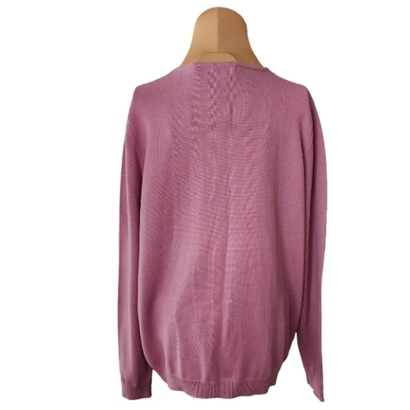 Alfred Dunner XL Lavender Knit Sweater Floral Embroidered Sequins Classic Fit - Picture 3 of 6